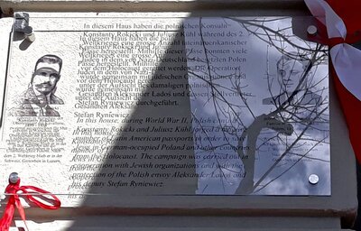 Odsłonięcie tablicy upamiętniającej polskich dyplomatów Juliusza Kühla i Konstantego Rokickiego – Berno (Szwajcaria), 12 lutego 2018