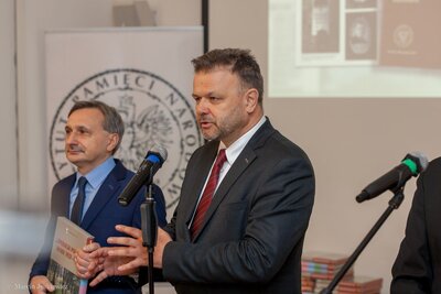 Konferencja prasowa IPN i MEN na temat „Operacji polskiej" NKWD". Adam Hlebowicz, p.o. dyrektora BEN IPN – 13 lutego 2018. Marcin Jurkiewicz (IPN)