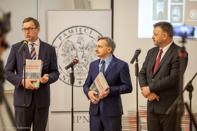 Konferencja prasowa IPN i MEN na temat „Operacji polskiej" NKWD oraz teki edukacyjnej IPN – Warszawa 13 lutego 2018. Marcin Jurkiewicz (IPN)