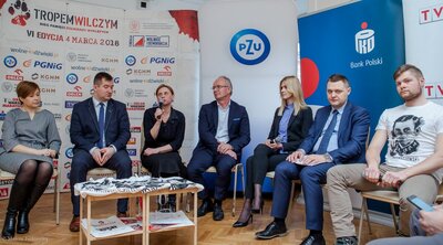 Konferencja na temat VI edycji Biegu Pamięci Żołnierzy Wyklętych „Tropem Wilczym” – Warszawa 19 lutego 2018. Fot. Marcin Jurkiewicz (IPN)