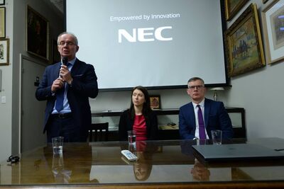 W Instytucie Józefa Piłsudskiego. Od lewej: prof. Krzysztof Szwagrzyk, mec. Anna Szeląg, prof. Sławomir Cenckiewicz – 3 marca 2018