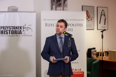 Prezentacja działań edukacyjnych IPN dot. Marca 1968 – Warszawa, 7 marca 2018. Fot. Marcin Jurkiewicz (IPN)