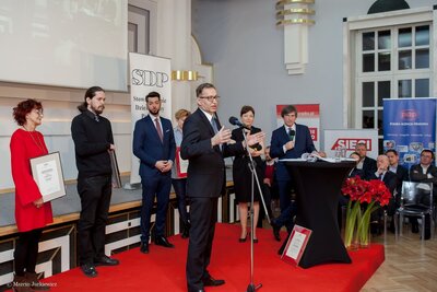 Gala Nagród Stowarzyszenia Dziennikarzy Polskich – Warszawa, 21 marca 2018. Fot. Marcin Jurkiewicz (IPN) #13