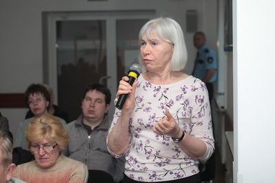 Spotkanie z Anną Szeląg w ramach cyklu „Łączka i inne miejsca poszukiwań” – Warszawa, 11 kwietnia 2018. Fot. Piotr Życieński (IPN)