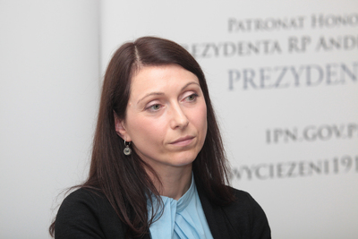 Mec. Anna Szeląg, zastępca dyrektora Biura Poszukiwań i Identyfikacji IPN – Warszawa, 11 kwietnia 2018. Fot. Piotr Życieński (IPN)