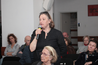 Spotkanie z Anną Szeląg w ramach cyklu „Łączka i inne miejsca poszukiwań” – Warszawa, 11 kwietnia 2018. Fot. Piotr Życieński (IPN)