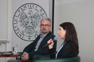 Spotkanie z Anną Szeląg w ramach cyklu „Łączka i inne miejsca poszukiwań” – Warszawa, 11 kwietnia 2018. Fot. Piotr Życieński (IPN)