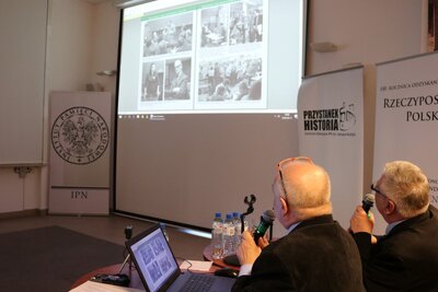 Spotkanie poświęcone bł. ks. Jerzemu Popiełuszce oraz NSZZ „Solidarność” Huty Warszawa – Warszawa, 17 kwietnia 2018. Fot. Aleksandra Wierzchowska (IPN)