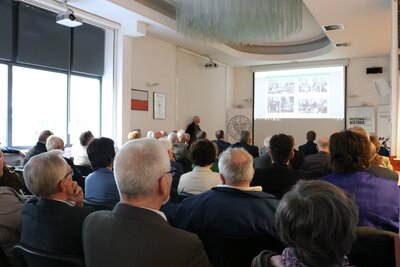 Spotkanie poświęcone bł. ks. Jerzemu Popiełuszce oraz NSZZ „Solidarność” Huty Warszawa – Warszawa, 17 kwietnia 2018. Fot. Aleksandra Wierzchowska (IPN)