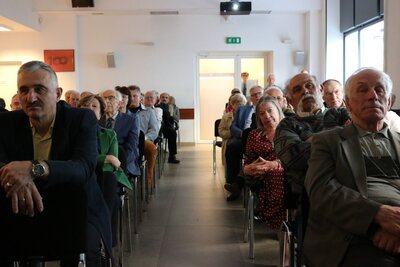 Spotkanie poświęcone bł. ks. Jerzemu Popiełuszce oraz NSZZ „Solidarność” Huty Warszawa – Warszawa, 17 kwietnia 2018. Fot. Aleksandra Wierzchowska (IPN)