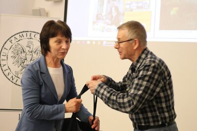 Spotkanie poświęcone bł. ks. Jerzemu Popiełuszce oraz NSZZ „Solidarność” Huty Warszawa – Warszawa, 17 kwietnia 2018. Fot. Aleksandra Wierzchowska (IPN)