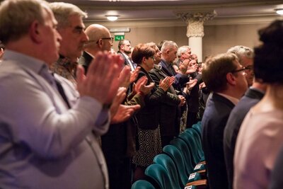 Spektakl „Popiełuszko” w reż. Jana Nowary – Zabrze, 17 kwietnia 2018. Fot. Sławek Kasper (IPN)