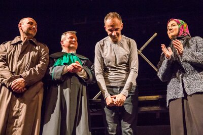 Spektakl „Popiełuszko” w reż. Jana Nowary – Zabrze, 17 kwietnia 2018. Fot. Sławek Kasper (IPN)