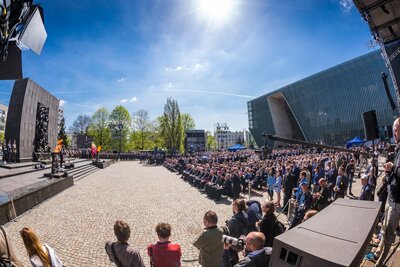 Obchody 75. rocznicy powstania w getcie warszawskim - 19 kwietnia 2018. Fot. Sławek Kasper (IPN)