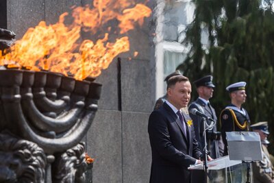 Obchody 75. rocznicy powstania w getcie warszawskim - 19 kwietnia 2018. Fot. Sławek Kasper (IPN)