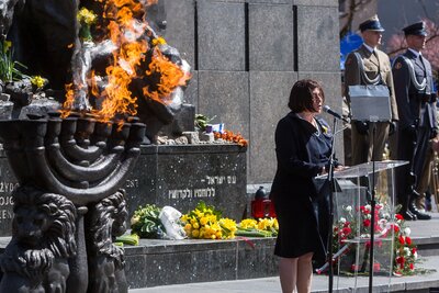 Obchody 75. rocznicy powstania w getcie warszawskim - 19 kwietnia 2018. Fot. Sławek Kasper (IPN)