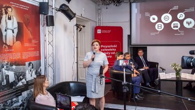 Konferencja prasowa w Centrum Myśli Jana Pawła II – 15 maja 2018. Fot. Marcin Jurkiewicz (IPN)