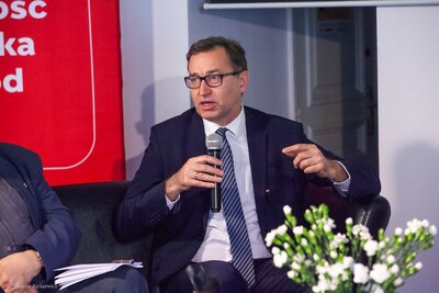 Konferencja prasowa w Centrum Myśli Jana Pawła II – 15 maja 2018. Fot. Marcin Jurkiewicz (IPN)