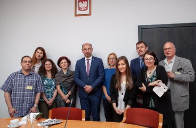 Spotkanie bułgarskich dziennikarzy i historyków z wiceprezesem IPN dr. Mateuszem Szpytmą – Warszawa, 23 maja 2018. Fot. Marcin Jurkiewicz (IPN)