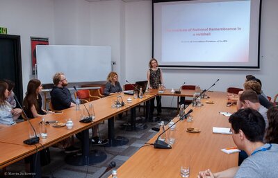 Studenci i profesorowie z Campbell University z wizytą w IPN – 29 maja 2018. Fot. Marcin Jurkiewicz (IPN)