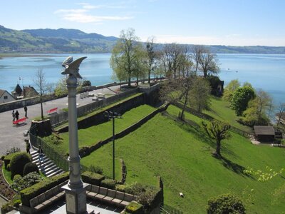 Widok z zamku w Rapperswilu na Kolumnę Barską. Fot. Monika Czapielewska