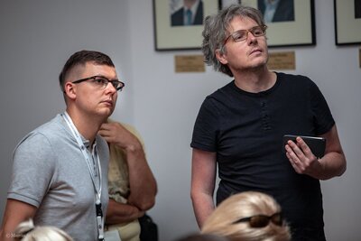 Konferencja prasowa dot. wyników prac archeologicznych Biura Poszukiwań i Identyfikacji IPN przeprowadzonych na cmentarzu w Hruszowicach – 14 czerwca 2018. Fot. Marcin Jurkiewicz (IPN)