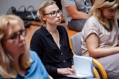 Konferencja prasowa dot. wyników prac archeologicznych Biura Poszukiwań i Identyfikacji IPN przeprowadzonych na cmentarzu w Hruszowicach – 14 czerwca 2018. Fot. Marcin Jurkiewicz (IPN)