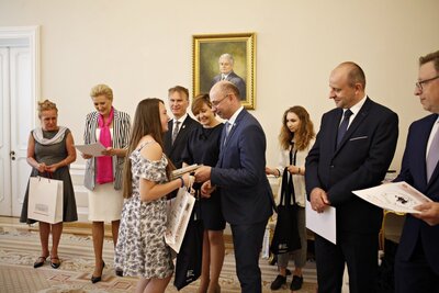 Wiceprezes IPN dr Mateusz Szpytma na gali finałowej II edycji Olimpiady Historii Polski na Ukrainie 2017/18 – 3 lipca 2018 Warszawa. Fot. Jan Dubiel (IPN)