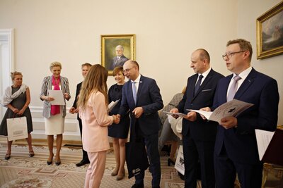 Wiceprezes IPN dr Mateusz Szpytma na gali finałowej II edycji Olimpiady Historii Polski na Ukrainie 2017/18 – 3 lipca 2018 Warszawa. Fot. Jan Dubiel (IPN)