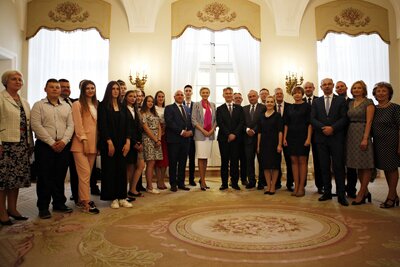 Wiceprezes IPN dr Mateusz Szpytma na gali finałowej II edycji Olimpiady Historii Polski na Ukrainie 2017/18 – 3 lipca 2018 Warszawa. Fot. Jan Dubiel (IPN)