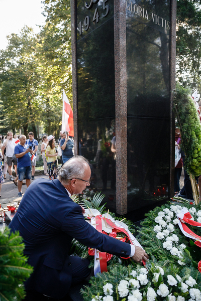 Hołd Powstańcom Warszawskim złożył prof. Krzysztof Szwagrzyk, wiceprezes IPN. 1 sierpnia 2018. Fot. Sławek Kasper (IPN)