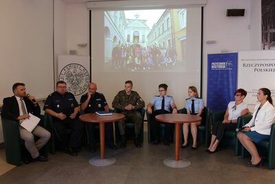 Konferencja prasowa na temat konkursu „Policjanci w służbie historii” – Warszawa, 7 września 2018. Fot. Aleksandra Wierzchowska (IPN)