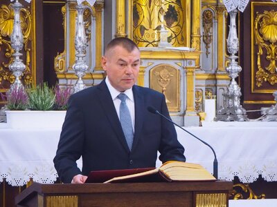 Wójt gminy Rzeczniów Karol Burek [fot. B. Nowak, BUWiM IPN]