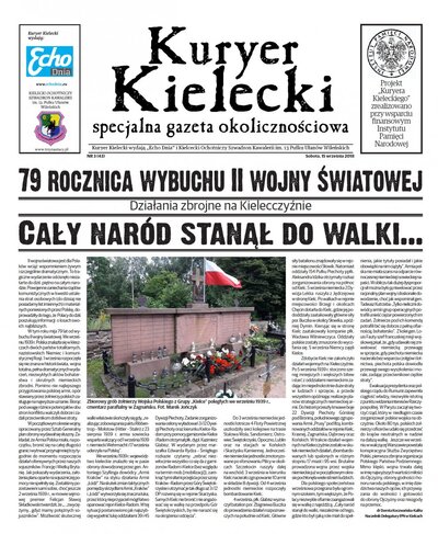 79 rocznica wybuchu II wojny światowej – „Kuryer Kielecki” nr 3(43)/018