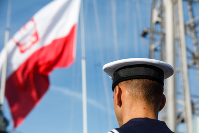 Uroczystości sprowadzenia do Polski szczątków admirała Józefa Unruga i jego żony Zofii – Port Wojenny w Brest (Francja), 25 września 2018. Fot. sk/IPN