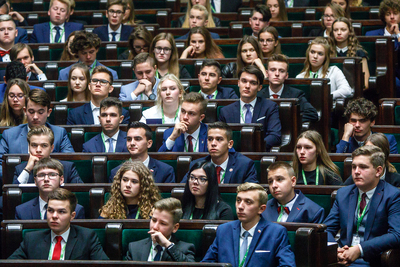 Finał ogólnopolskiego projektu edukacyjnego Sejm Dzieci i Młodzieży – Warszawa, 27 września 2018. Fot. Sławek Kasper (IPN)