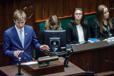 Finał ogólnopolskiego projektu edukacyjnego Sejm Dzieci i Młodzieży – Warszawa, 27 września 2018. Fot. Sławek Kasper (IPN)
