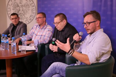 Spotkanie z cyklu Historia zza kulis „O początkach przestępczości zorganizowanej w Polsce” – Warszawa, 17 października 2018. Fot. Aleksandra Wierzchowska (IPN)