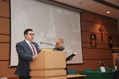 Otwarcie konferencji „Wiara i patriotyzm. Msze za Ojczyznę bł. ks. Jerzego Popiełuszki...” – Warszawa 18 października 2018. Fot. Piotr Życieński (IPN)