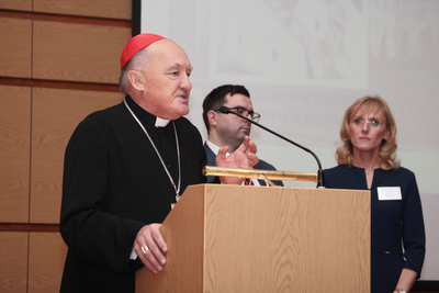 Kardynał Kazimierz Nycz, Arcybiskup Metropolita Warszawski. Otwarcie konferencji „Wiara i patriotyzm. Msze za Ojczyznę bł. ks. Jerzego Popiełuszki...” – Warszawa 18 października 2018. Fot. Piotr Życieński (IPN)