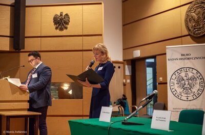 Otwarcie konferencji „Wiara i patriotyzm. Msze za Ojczyznę bł. ks. Jerzego Popiełuszki...” – Warszawa 18 października 2018. Fot. Marcin Jurkiewicz (IPN)