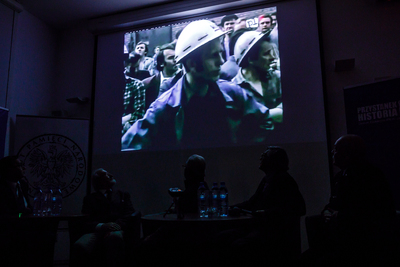 Pierwsze spotkanie z cyklu „Solidarność. Spotkanie po latach” poświęcone Hucie Warszawa – 24 października 2018. Fot. Sławek Kasper (IPN)