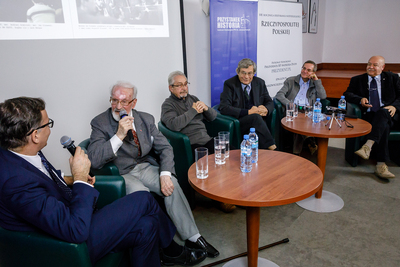 Pierwsze spotkanie z cyklu „Solidarność. Spotkanie po latach” poświęcone Hucie Warszawa – 24 października 2018. Fot. Sławek Kasper (IPN)