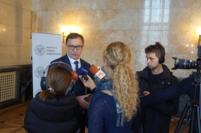 Konferencja prasowa na temat budowy pomnika Wojciecha Korfantego – Katowice, 29 października 2018