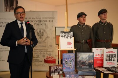 IPN na stulecie odzyskania niepodległości – konferencja prasowa na temat działań Instytutu – Warszawa, 30 października 2018. Fot. Aleksandra Wierzchowska (IPN)