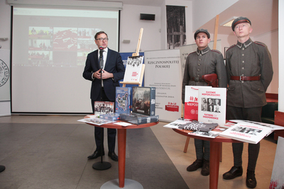 IPN na stulecie odzyskania niepodległości – konferencja prasowa na temat działań Instytutu – Warszawa, 30 października 2018. Fot. Piotr Życieński (IPN)