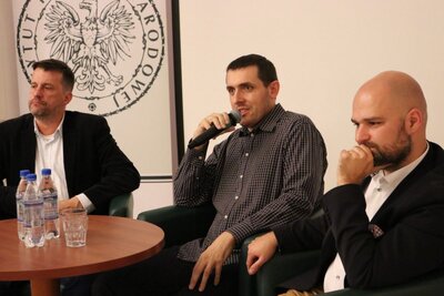 „Obozy dla uchodźców w obszarze zainteresowania wywiadu PRL” – dyskusja z cyklu „Tajemnice wywiadu” – Warszawa, 30 października 2018. Fot. Aleksandra Wierzchowska (IPN)