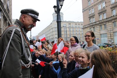 Marszałek Piłsudski otwiera „Przystanek Niepodległość” – 5 listopada 2018. Fot. Aleksandra Wierzchowska (IPN)