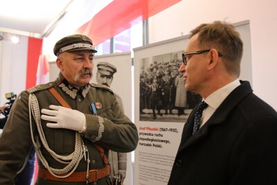 Marszałek Piłsudski otwiera „Przystanek Niepodległość” – 5 listopada 2018. Fot. Aleksandra Wierzchowska (IPN)