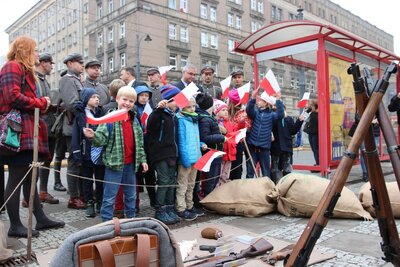 Marszałek Piłsudski otwiera „Przystanek Niepodległość” – 5 listopada 2018. Fot. Aleksandra Wierzchowska (IPN)